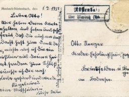 Postkarte 1937 Rückseite